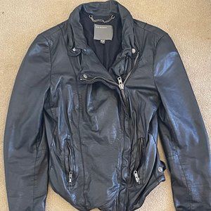 Muubaa Lamb Leather Biker Jacket, US size 4